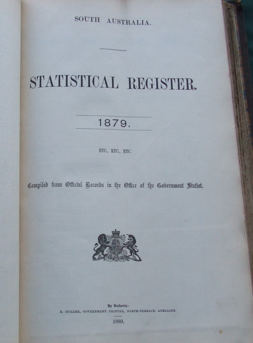 Image for South Australia Blue Book for the Year 1879. [ Bound with South Australia Statistical Register for 1879 ]