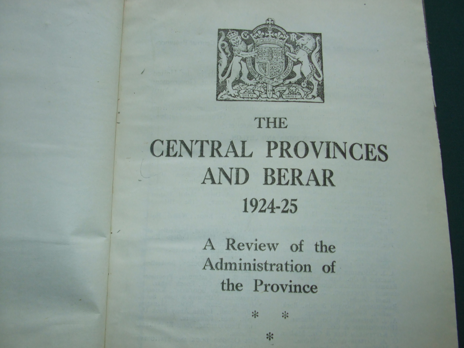 Image for Central Provinces and Berar 1924-1925 a Review of the Administration of the Province