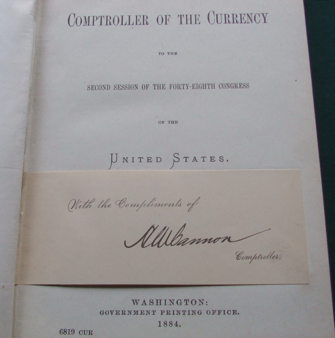 Image for Annual Report of the Comptroller of the Currency to the Second Session of the Forty-Eighth  Congress of the United States