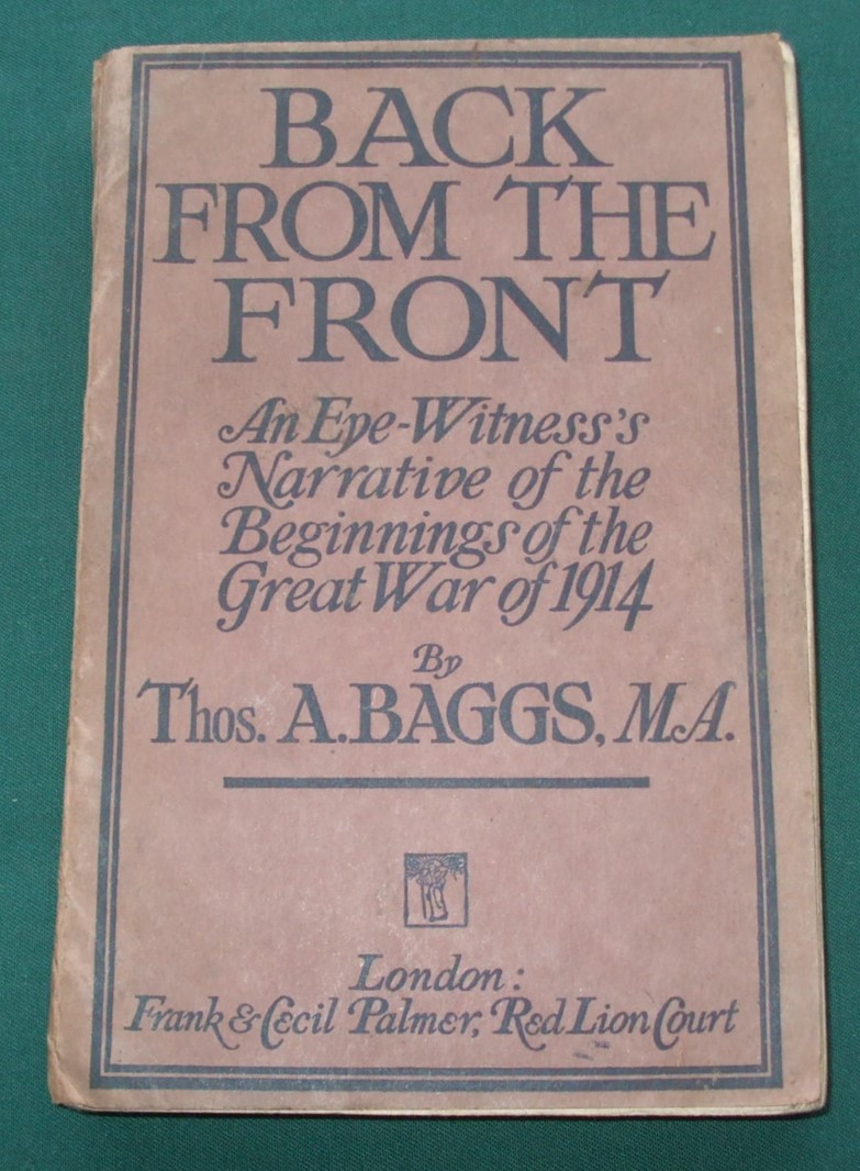 Image for Back From the Front; an eye-witness's narrative of the beginnings of the Great War of 1914