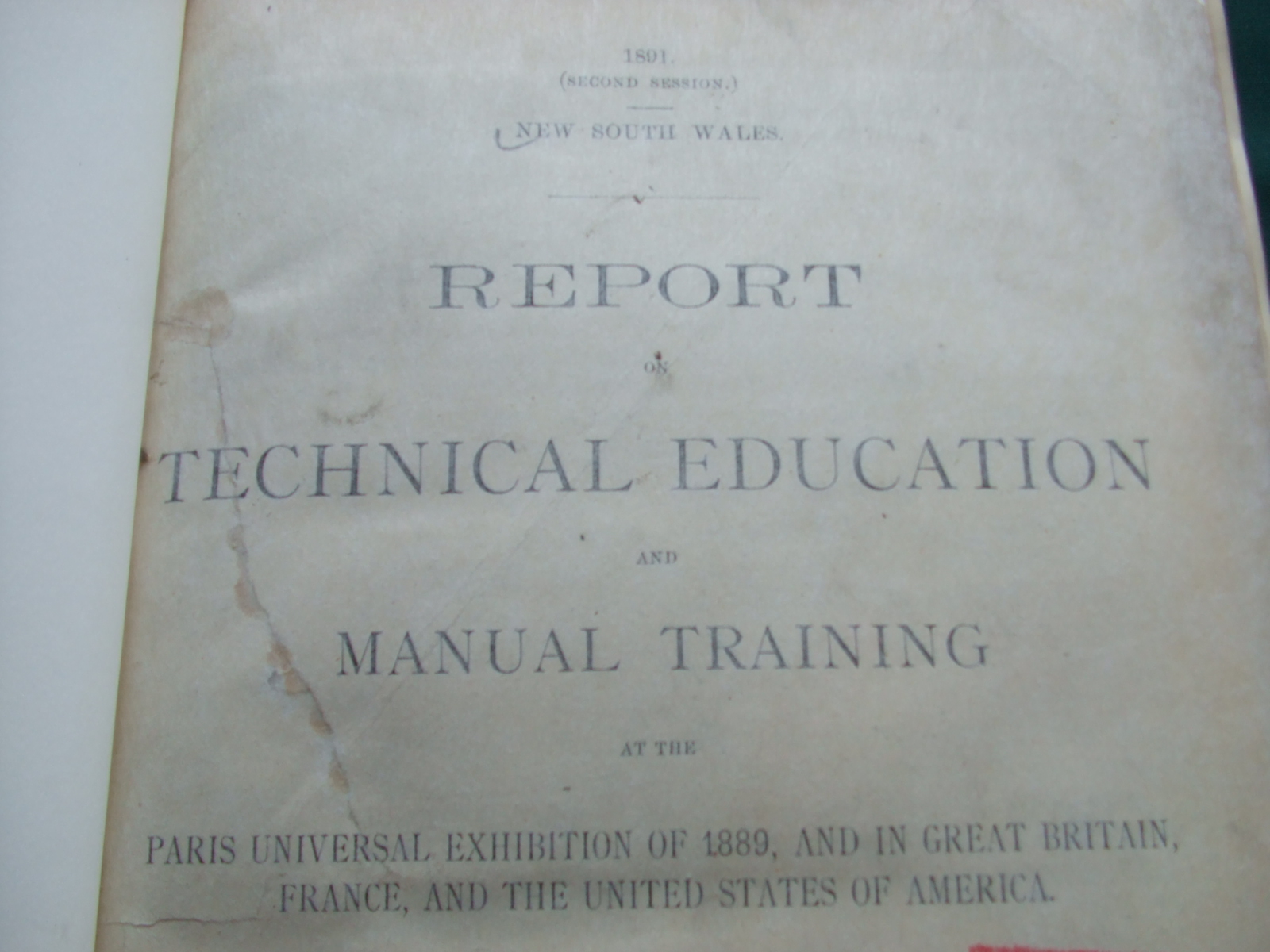 Image for Report on Technical Education and Manual Training  at the Paris Universal Exhibition of 1889, and in Great Britain, France, and the United States of America  [ Bound with 4 Other Reports ]