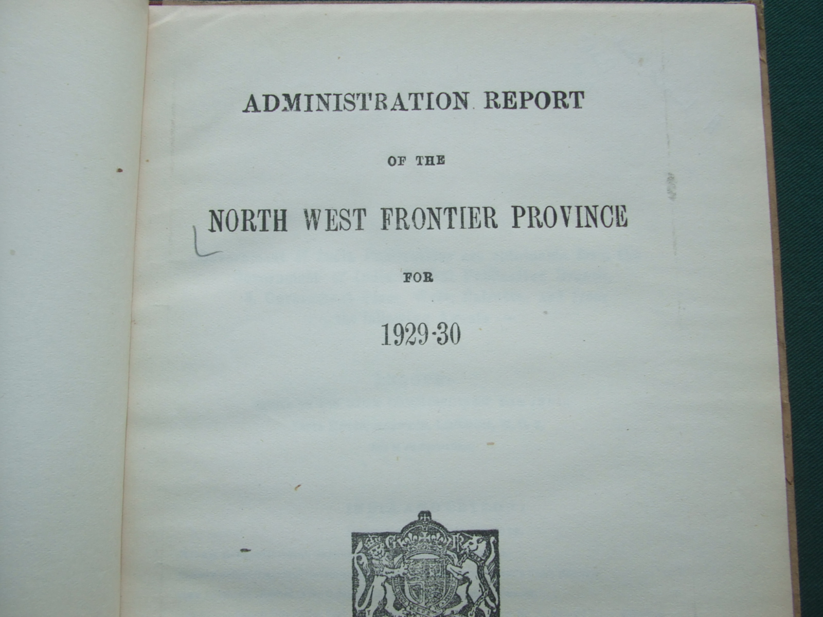 Image for Administration Report of the North West Frontier Province for 1929-30