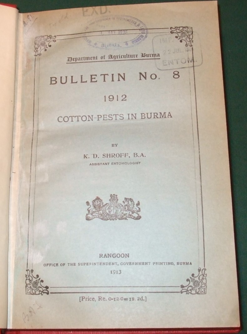 Image for Department of Agriculture Burma [ 24 Leaflets Bound in One Volume ]